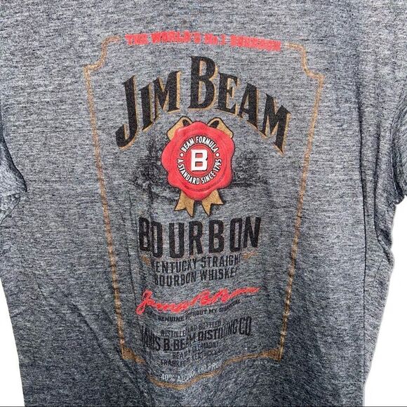 Jim Beam Kentucky Bourbon Whiskey Grey T-Shirt - Picture 3 of 7